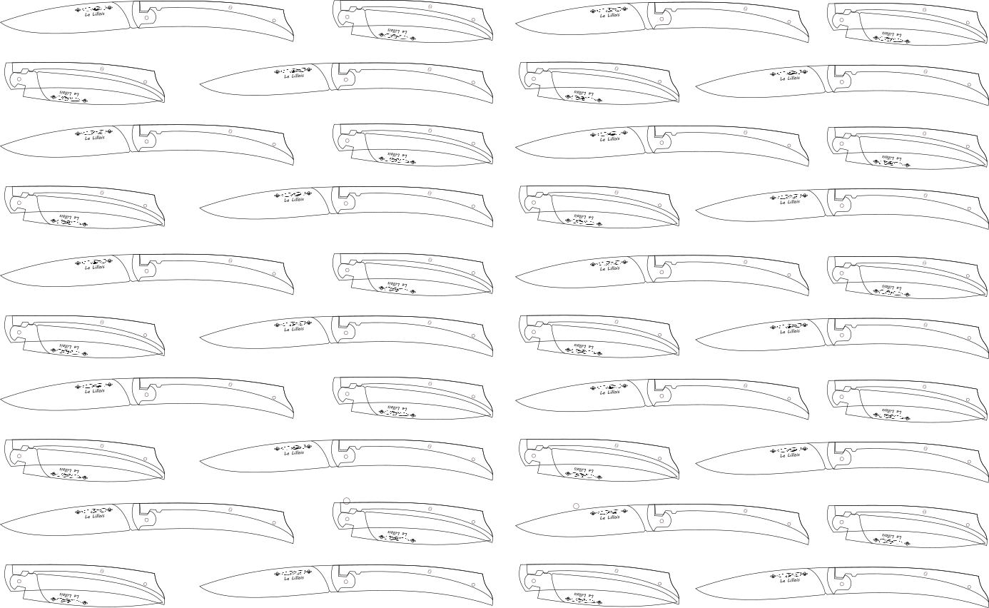 mosaique de dessin technique de couteau